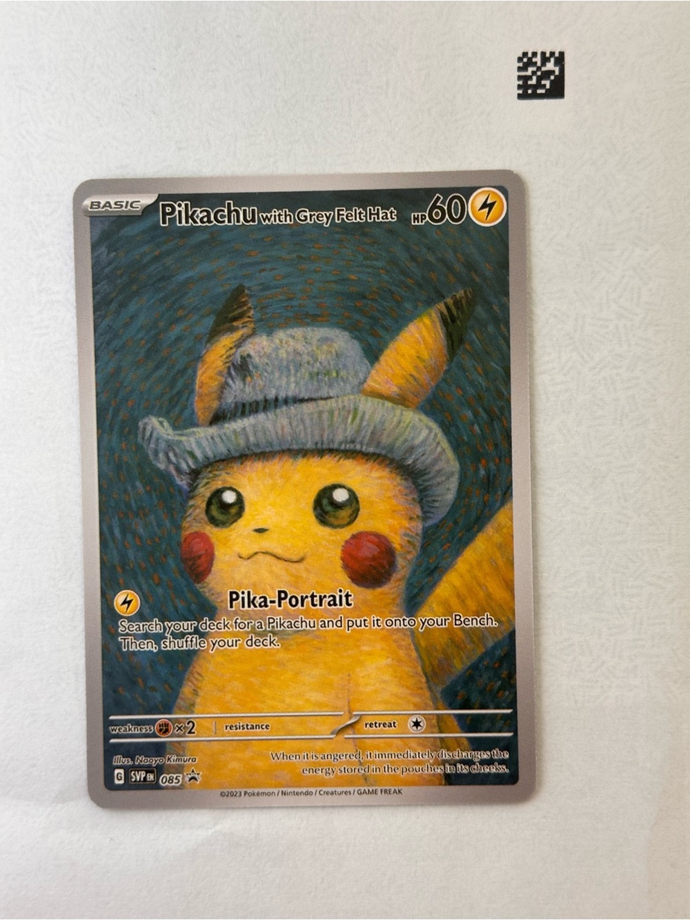 Pokemon Pikachu Portrait Card - Yellow, Grey, Red